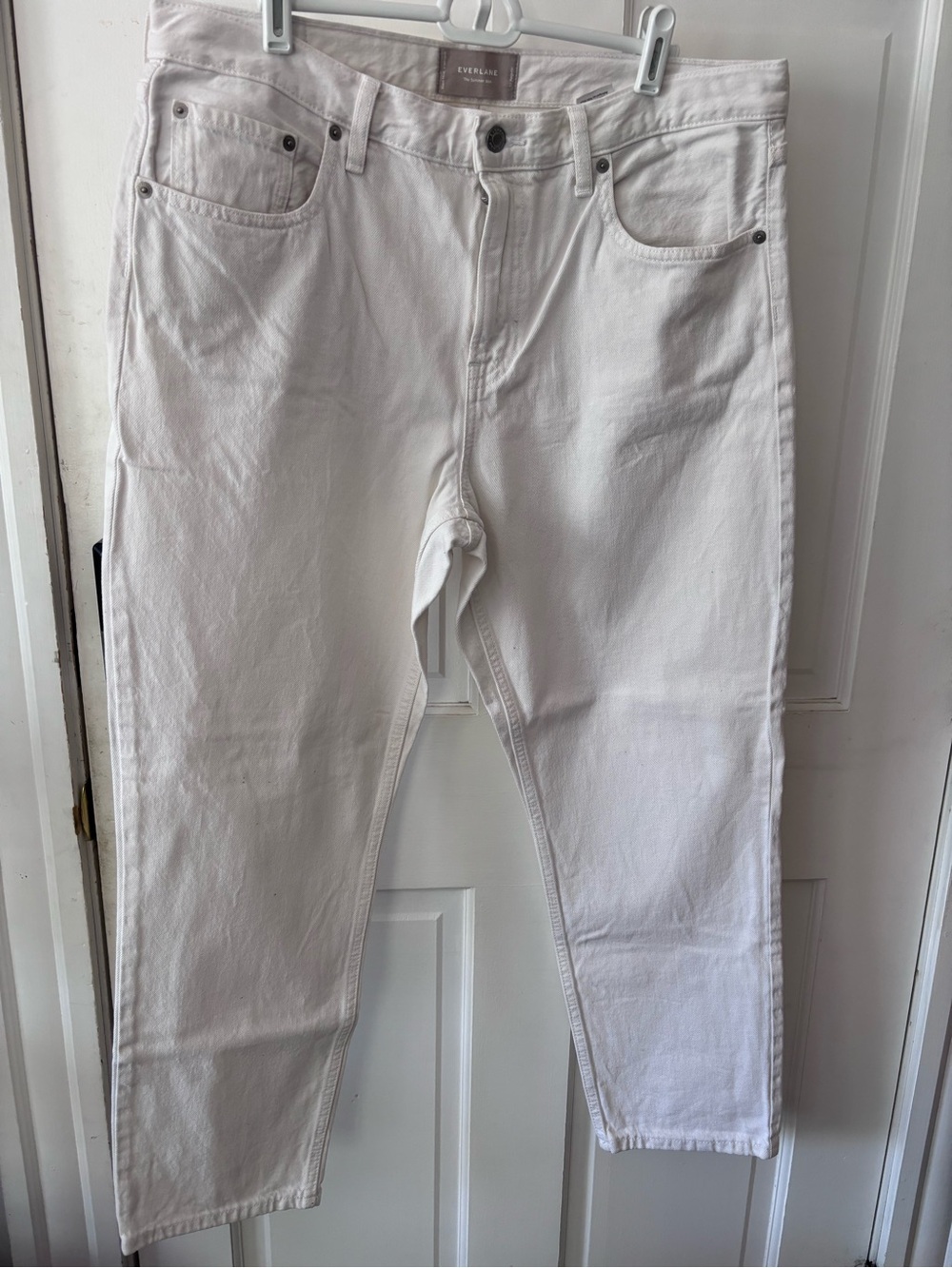 EUC Everlane The Summer Jean White Cotton Straight Leg Sz 32